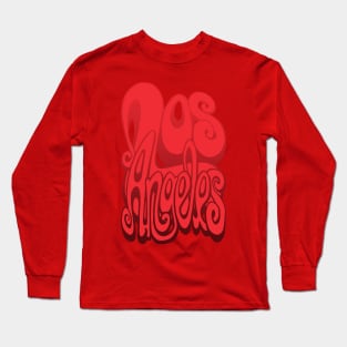 Los Angeles lettering art - cherry tomato Long Sleeve T-Shirt